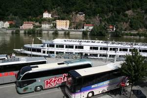Busse an der Donaulände