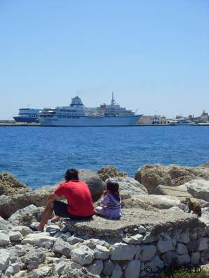 Blick auf Rhodos Hafen